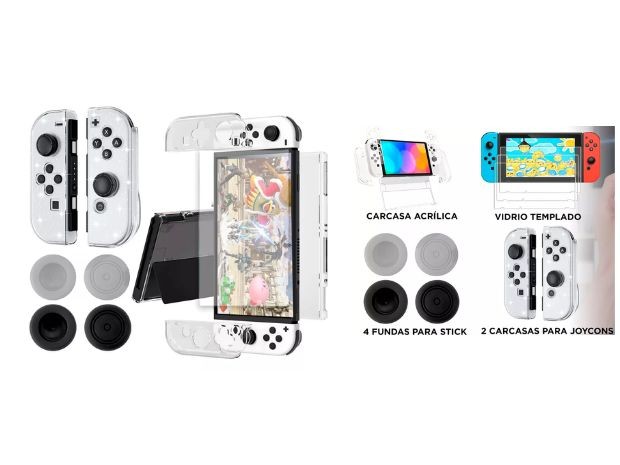 &uu NINTENDO SWITCH CASE SET 8 EN 1 OLED (118)